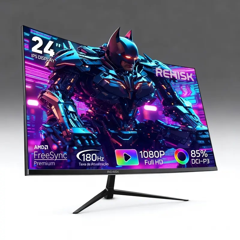 Monitor Gamer Curvo 24” 180Hz | IPS Full HD | 1ms Sem Delay | FreeSync | HDMI/DP | Pronto para PS5 e PC