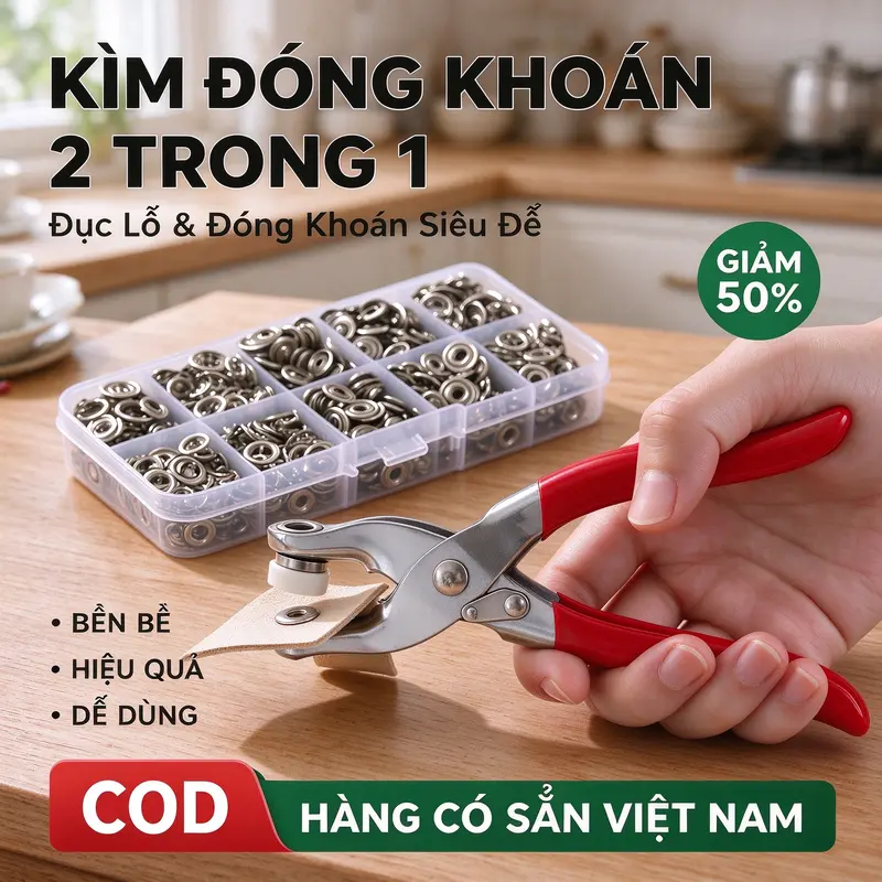 Metal 5-Prong Snap Fastener Pliers and Installation Kit for Clothing, Fabric Bags and Crafts, Limited-Time Promotion