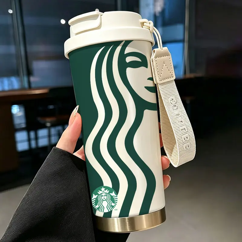 Starbucks Siren Stainless Steel Insulated Tumbler, 500 ml/1280 ml, with Lid and Strap, for Hot and Cold Drinks