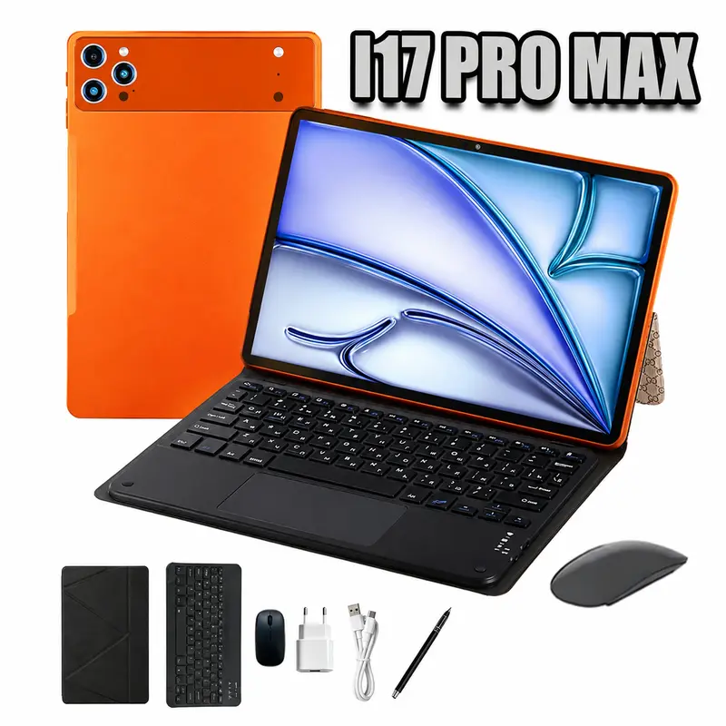 2026 i17 Pro Max 10.1-Inch Android 13 Tablet, 12GB RAM, 512GB Storage, 16MP and 32MP Cameras, with Mouse, Keyboard and Case