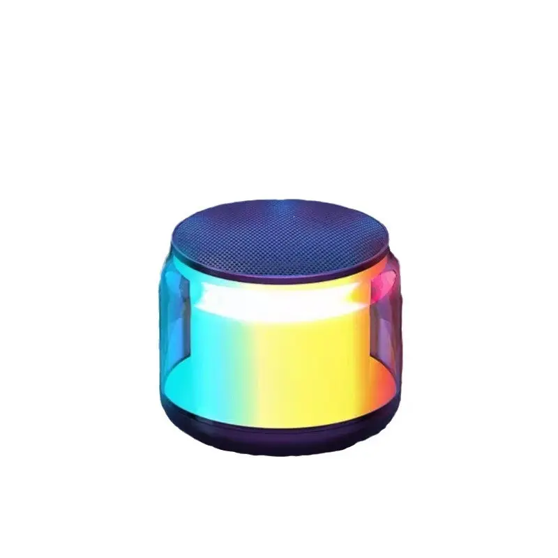Compact Wireless Bluetooth Speaker with LED Lighting for Desk or Car, Smartphone Compatible