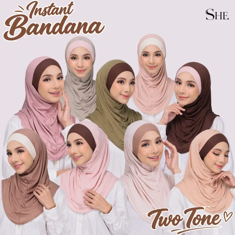 INSTANT BANDANA 2TONE || COTTON RAYON AIRFLOW || ANTI MIGRAIN || SOFT CASUAL WEAR || XPANAS